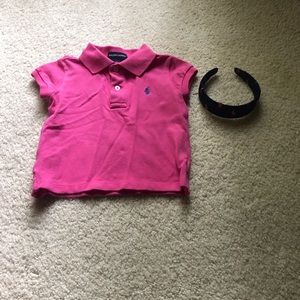 Girls 3T Polo By Ralph Lauren & Headband